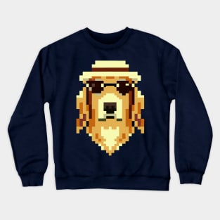 Golden Retriever Pixel Art Dog Lover Puppy Retro Crewneck Sweatshirt